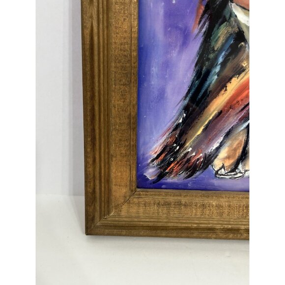 Ted De Grazia Vintage Native American Little Drummer Boy Art Tile Framed 8"x6" - Picture 6 of 12